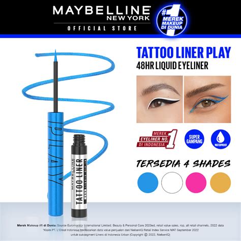 Jual Maybelline Tattoo Liner Play 48h Liquid Color Eyeliner 4 Warna