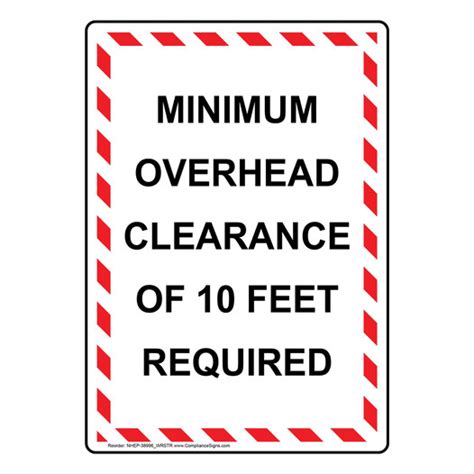 Vertical Sign Overhead Hazards Minimum Overhead Clearance Of