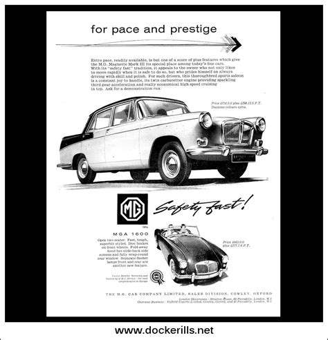 Mg Magnette Mk Iii And Mga Bmc Original Vintage Advert From October
