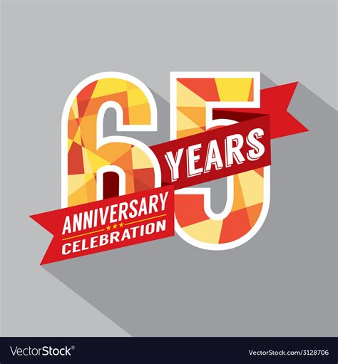 65th Years Anniversary Celebration Design Vector Image