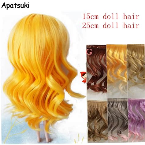 1pc Doll Wig Bjd Doll Hair For Barbie Doll Diy High Temperature Wire Handmade Natural Curly Wigs