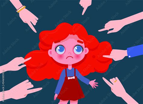 Sad Girl Being Bullied At School Fingers Pointing At Her Discrimination And Bullying Stress