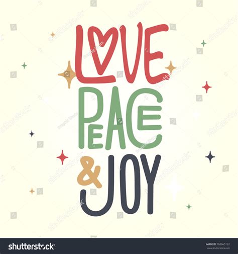 Love Peace Joy Artwork Stars Stock Vector Royalty Free 768665122