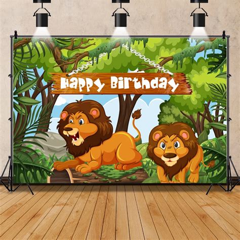 Cartoon The Lion King Simba Boys Birthday Backdrop Kids Child Safari