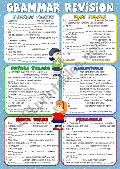 Grammar Revision Present Past Future Tenses Questions Modal Verbs