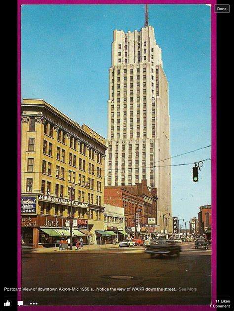 A Cool 1950s Postcard Of Downtown Akron Ohio Thanks Scott Howitt