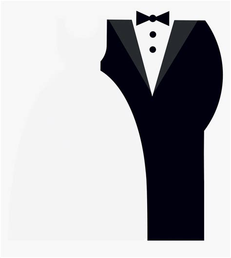 Clip Art Tuxedo  Free Bride Groom Cartoon Dress Hd Png Download