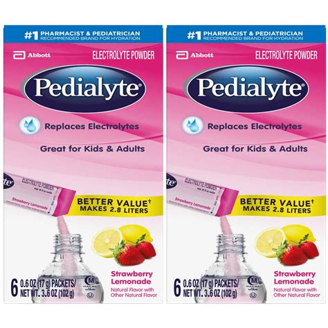 Buy Pedialyte Electrolyte Powder Strawberry Lemonade Electrolyte