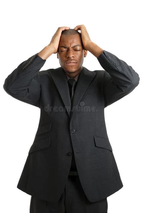 Business Man With His Head In His Hands Stock Photo Image Of Business