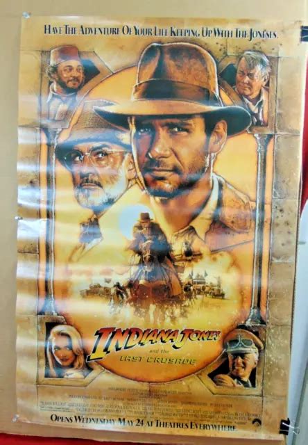 Vintage Indiana Jones The Last Crusade Original Movie Poster Harrison Ford Picclick