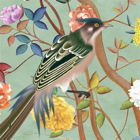 Pin By Kat Motlow On Graphics Vintage Bird Wallpaper Chinoiserie