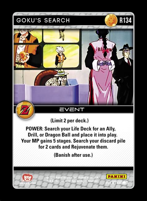 Maybe you would like to learn more about one of these? Goku's Search DBZ TCG Card Text, Data, and Image | DBZ Top Cut