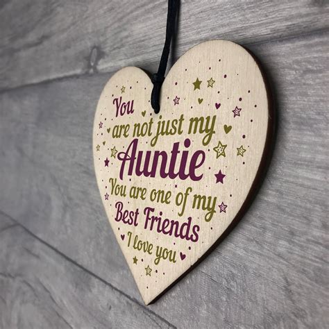 Auntie Birthday Gifts Auntie Christmas Gifts Wood Heart Thank You