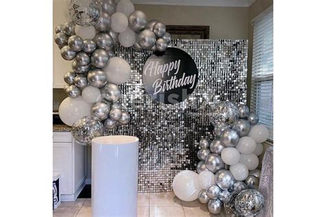 A Classy Silver Sequin Decor For Your Stunning Anniversary Celebrations