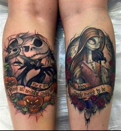 Jack & sally jagua tattoo, the nightmare before christmas. Couple Tattoo - Sally and Jack couples tattoo | Tatt ...