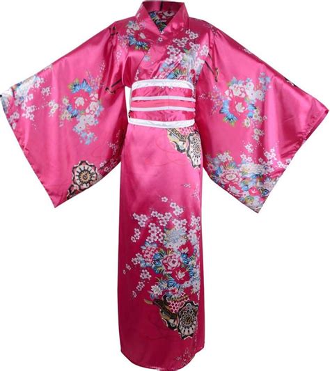 footy women s long kimono costume floral patten japanese geisha yukata robe dress obi belt