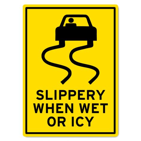 Slippery When Wet Or Icy Sign The Signmaker