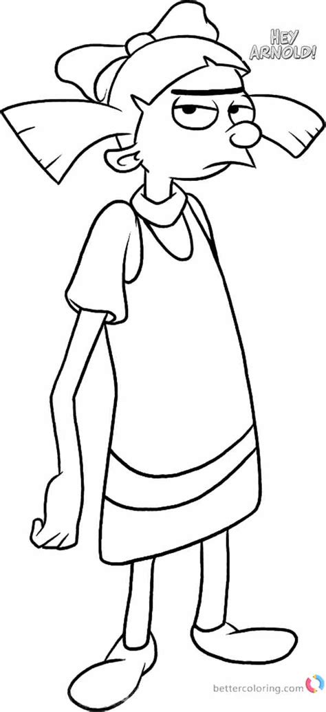 We have chosen the best hey arnold! Hey Arnold Coloring Pages Helga is angry - Free Printable ...