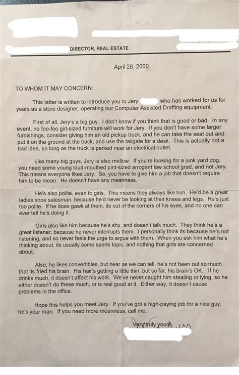 Read again the first part of source a from lines 1 to 5. Found an old letter of recommendation : funny