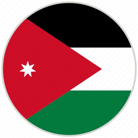 Circular Country Flag Jordan National National Flag Rounded Icon