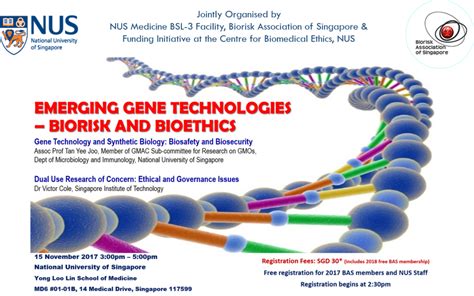 seminar on emerging gene technologies biorisk and bioethics biorisk sg