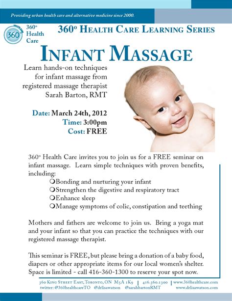 It's important to make sure the. Infant Massage Seminar | Dr. Lisa Watson