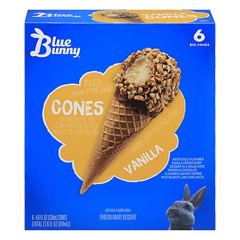 Blue Bunny Vanilla Frozen Dairy Dessert 60 Ea Ice Cream Cones