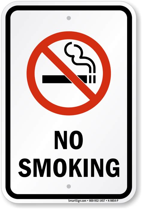 Smoking Prohibited Sign - Plastic No Smoking Sign (with Graphic), SKU: K-9854-P - MySafetySign.com