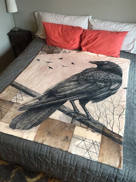 Westward Premium Fleece Throw Blanket Crow Raven Nature Etsy