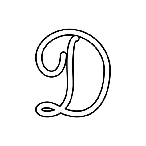 Letters And Numbers Cursive Uppercase Letter D
