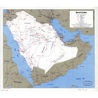 Large Physical Map Of Saudi Arabia With Roads Cities And Airports