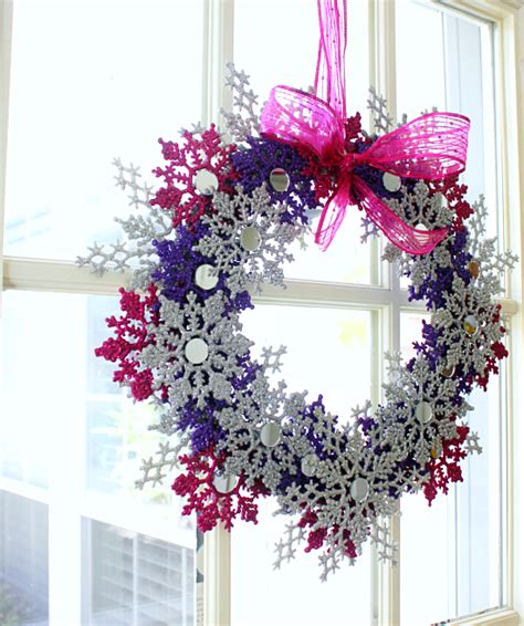 Christmas Snowflake Wreath And Craft Link Party Hi Sugarplum