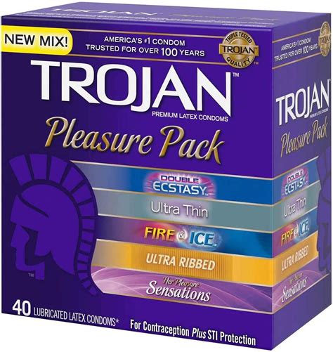 Trojan Pleasure Pack Assorted Condoms 40 Count Buy Online At Best