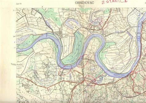 1951 Military Topographic Map Obrenovac Plan Belgrade Sava Kolubara