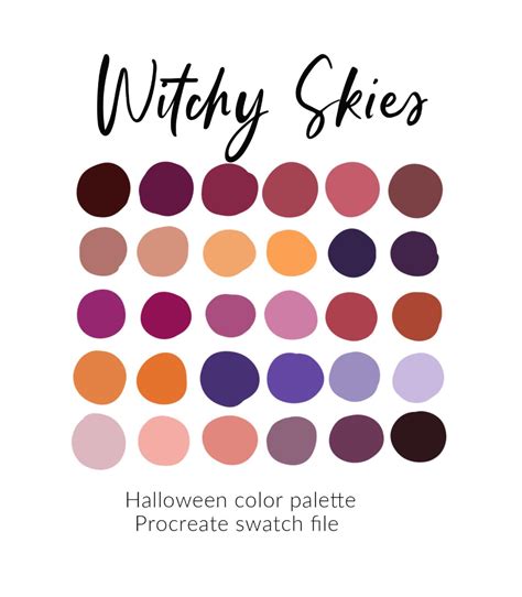 Halloween Color Palette 30 Colors Purple Fall Color Scheme Etsy In