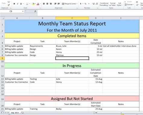 Project Status Report Template Excel Download Filetype Xls