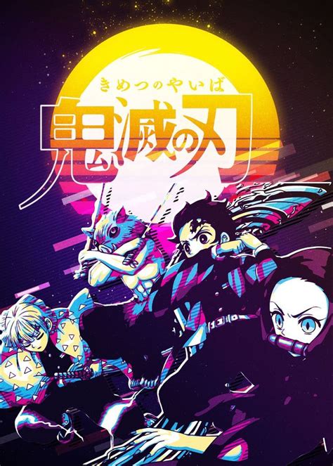 Demon Slayer Poster By 80sretro Displate Carta Da Parati Anime