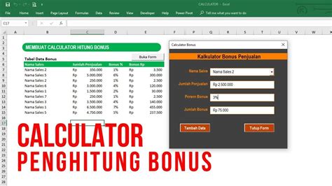 Membuat Sistem Penghitungan Bonus Penjualan Dengan Kalkulator Vba