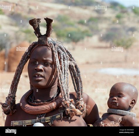 Himba Woman In A Himba Village Kaokoveld Namibia Africa Stock Photo