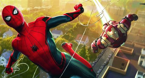 Spiderman And Iron Man Artwork Wallpaperhd Movies Wallpapers4k