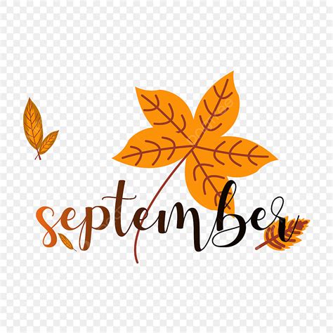 Halo Bulan September Tahun Ini Tulisan Tangan Dengan Kalender Daun