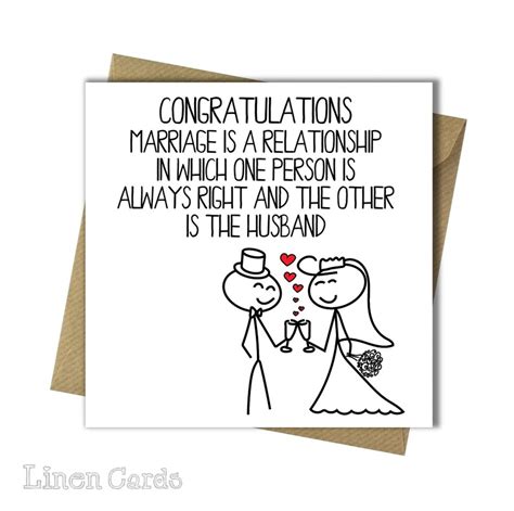 Congratulations On Your Wedding Day Card Funny Wedding Card Etsy