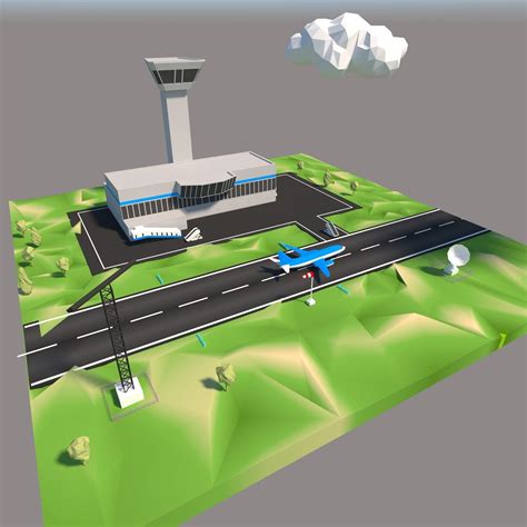 Airport Cartoon 3d Model Cgtrader