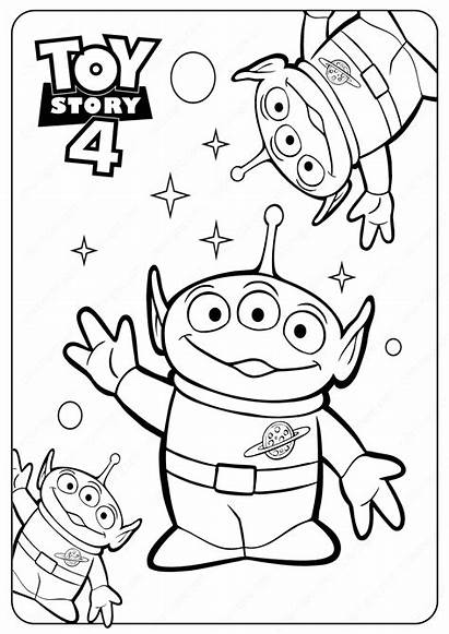 Coloring Toy Story Printable Aliens Disney Sheets