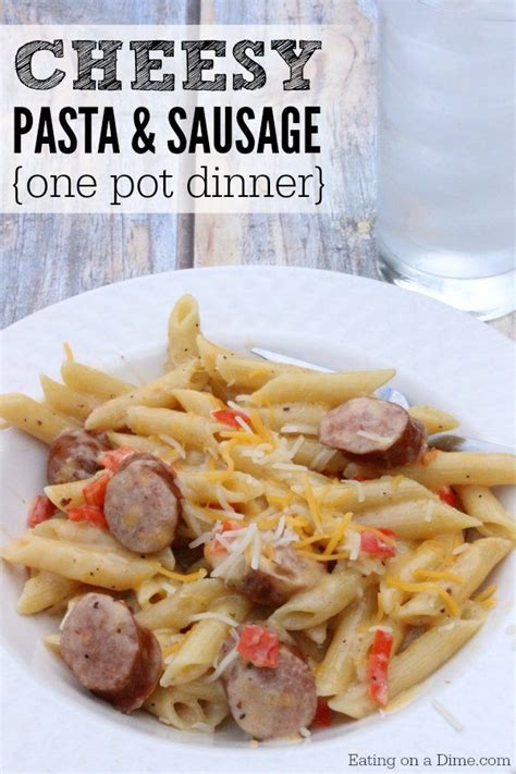 Cheese tortellini, smoked sausage, and rich tomato sauce… all in less than 30 minutes. Cheesy Pasta and Sausage Skillet Dinner - One pot meals
