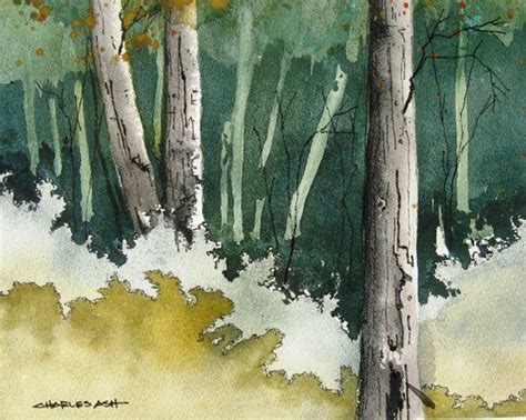 Woodland Wilderness Original Watercolor Painting Etsy Original