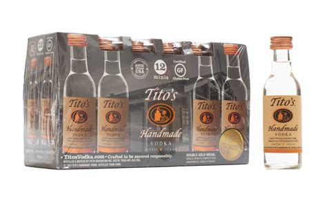 tito s handmade vodka 50ml sleeve 12 bottles beveragewarehouse