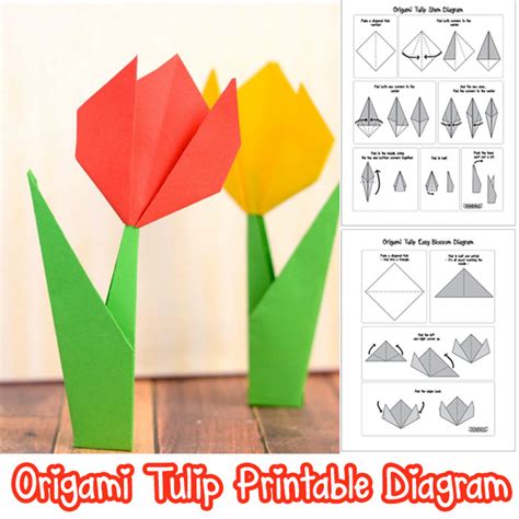 How To Make Origami Flowers Origami Tulip Tutorial With Diagram Ôn
