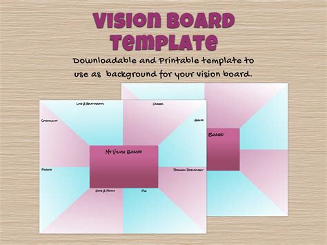 Vision Board Background Printable Vision Template Vision Board Layout