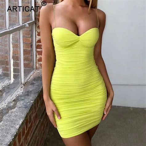 Women Off Shoulder Strapless Backless Bodycon Mini Dress Pleated Party Dress Spaghetti Strap